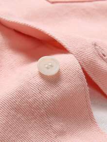 Manfinity Homme Men Ripped Frayed Denim Shirt Without Tee - Pink - View 3