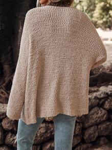 SHEIN LUNE Contrast Trim Drop Shoulder Cardigan - Multicolor - View 2