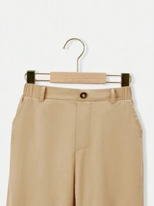 SHEIN Tween Boy Solid Slant Pocket Straight Leg Pants