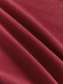 SHEIN Young Girl Casual Letter Print Short Sleeve T-Shirt Suitable For Summer - Burgundy - View 4