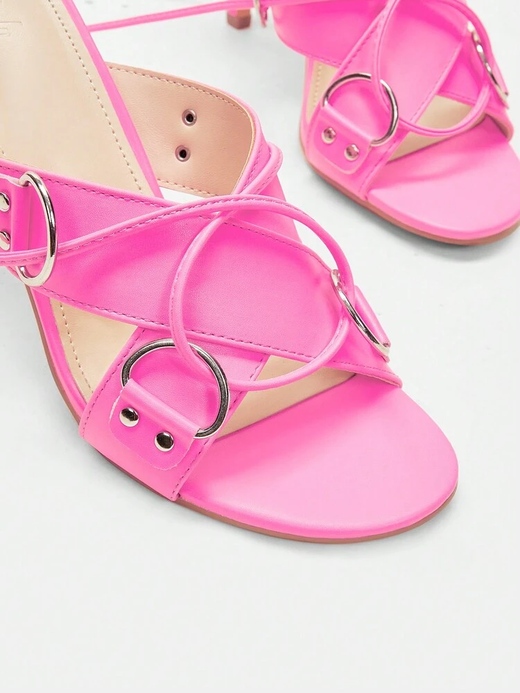 Women's Fashion Stiletto Sandals With Studs And Straps
