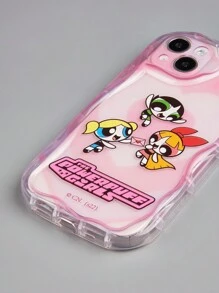 The Powerpuff Girls | ROMWE 1入字母卡通圖案TPU手機殼，適用於iPhone - 彩色 - 查看 4