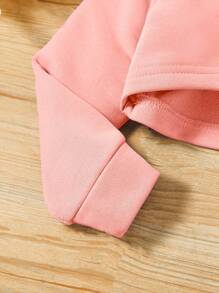 SHEIN Young Girl Letter Graphic Hoodie & Cami Top & Sweatpants - Pink - View 6