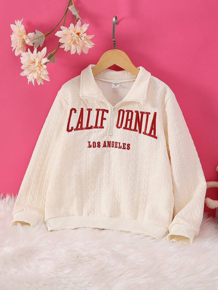 SHEIN 女童（大）衛衣 - 白色 - 查看 1