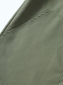 Manfinity Homme Men Half Zip Stand Collar Jacket - Army Green - View 6