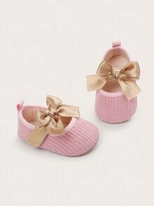 春秋季软底女婴鞋，适合新生儿、学步鞋、公主款 - 粉色 - 查看 3