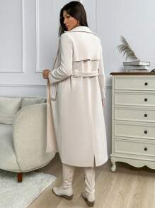 SHEIN Privé 西裝領腰帶花呢外套