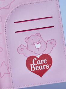 SHEIN X Care Bears 可爱卡通印花小号粉色 PVC 护照夹防丢失旅行钱包、欢呼熊、礼物 - 粉色 - 查看 8