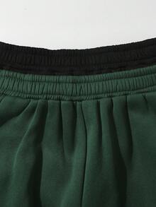 SHEIN Unity Đồ họa Chữ cái Lót nhiệt Áo nỉ & Eo dây rút Quần thể thao - Nhiều màu - Xem 4