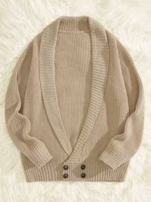 Manfinity VCAY 男士青果領雙排釦開襟衫 - 粉色 - 查看 5