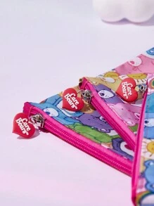 SHEIN X Care Bears 1pc Cute Bear Print Storage Bag, Suitable For Organizing Clothes, Accessories, Toiletries And Travel Essentials, Portable And Adorable, Great Gift, Love-A-Lot Bear, Funshine Bear,Boho Vibes