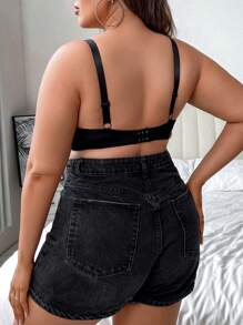 Plus Contrast Lace Underwire Bra