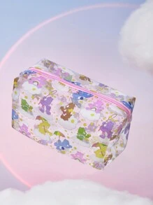 SHEIN X Care Bears 1pc Cartoon Bear Transparent Large Capacity Cosmetic Bag Organizer Pouch,Cheer Bear, Good Luck Bear,Share Bear,Funshine Bear, Gift - Multicolor - View 5