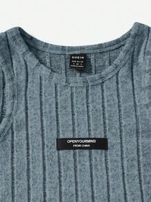 Muchica 字母拼貼細節背心和抽繩腰短褲 - 霧霾藍 - 查看 5