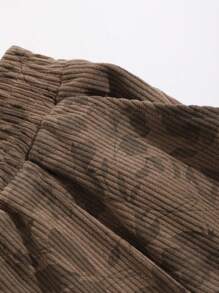 FRIFUL 花卉提花斜袋闊腿褲 - 卡其色 - 查看 6