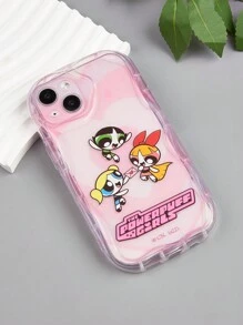 The Powerpuff Girls | ROMWE 1入字母卡通圖案TPU手機殼，適用於iPhone - 彩色 - 查看 2