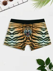 Nam In hoa con hổ Băng tương phản Quần chữ nhật - Nhiều màu - Xem 3