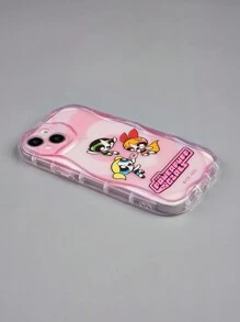 The Powerpuff Girls | ROMWE 1入字母卡通圖案TPU手機殼，適用於iPhone - 彩色 - 查看 3