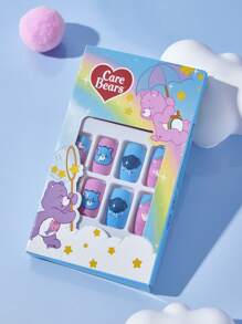 SHEIN X Care Bears Pink & Blue Lovely Bear Design False Nail Tips - Multicolor - View 8