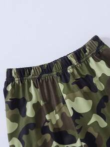 Baby Boy Dog Print Sweatshirt & Camo Print Sweatpants - Black - View 4