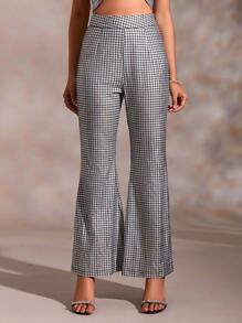GENKIRA Plaid Print Wide Leg Pants Fall Cloth For Women - Multicolor - View 1