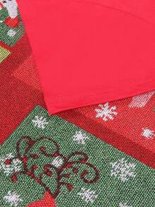 SHEIN EZwear 聖誕樹和標語圖案T恤 - 紅色 - 查看 5