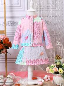 Bebé niña Cazadora de color combinado & Falda - Multicolor - Ver 1