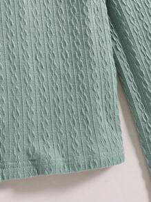 Thiếu niên cô gái Chi tiết về Flap Nút phía trước Áo sơ mi - màu xanh lá - Xem 5