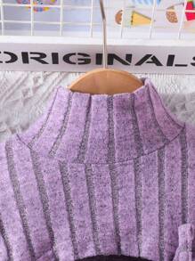 女嬰高低下擺 T 恤和吊帶洋裝 - 紫色 - 查看 3