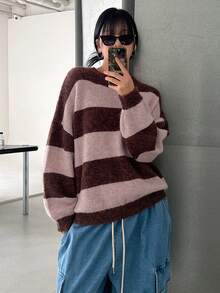 DAZY Áo len trễ vai màu khối - Nhiều màu - Xem 5