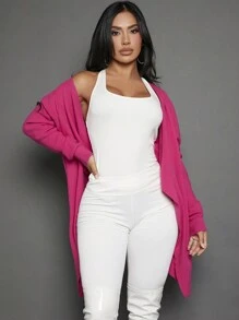 SHEIN SXY Cárdigan de diseño casual con cuello de cascada