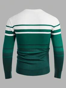 Manfinity BRENVOR Men Striped Pattern Colorblock Sweater - Multicolor - View 2