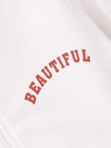 Teen Girl Letter & Figure Graphic Hoodie & Tank Top & Sweatpants