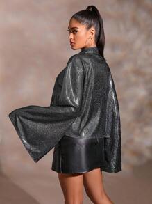 Aveloria Camicia maniche svasata paillettes