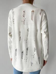 Jednolity Podarte Opuszczane ramiona Swetry