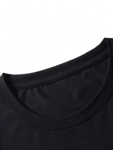 ROMWE MEN Street Life Men Tiger & Letter Graphic Tee - Black - View 4