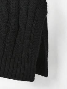 SHEIN Clasi Plus Solid Drop Shoulder Sweater Knit Pullover Fall Winter Sweater - Black - View 6