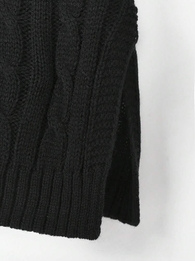 Plus Solid Drop Shoulder Sweater Knit Pullover Fall Winter Sweater