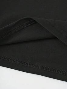 SHEIN EZwear 聖誕樹印花T恤 - 黑色 - 查看 5