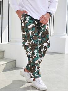 Manfinity LEGND 寬鬆款男士大碼迷彩印花口袋貨物褲 - 彩色 - 查看 5