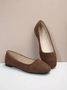 Women's Flat Shoes - Coffee Brown - View 4