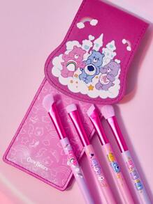 SHEIN X Care Bears 4pcs/Set Heart-Shaped Bear Eye Makeup Brushes - Multicolor - View 7