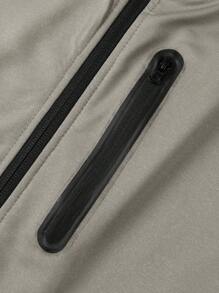 Manfinity Sport Corelite Men Zip Up Hooded Sports Jacket Workout Tops - Beige - View 6