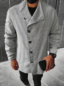 Manfinity Homme Men Button Front Overcoat - Multicolor - View 1