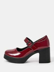 SheIn MOD Của phụ nữ Đúng mốt Nêm Gót chân Giày lười Giày dép Đối với Giải trí Mặc Và Tăng Chiều cao - Đỏ - Xem 1