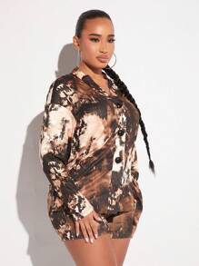 SHEIN SXY Tie Dye Cami Top & Shorts & Coat - Multicolor - View 6