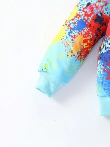 SHEIN Young Boy Cartoon Graphic Sweatshirt & Sweatpants - Multicolor - View 3