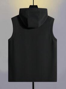 Manfinity Homme Men Letter Graphic Zip Up Hooded Vest Jacket