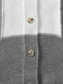 Baby Boy Two Tone Bow Front 2 In 1 Knit Jumpsuit - Multicolor - View 5