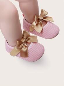 春秋季软底女婴鞋，适合新生儿、学步鞋、公主款 - 粉色 - 查看 6